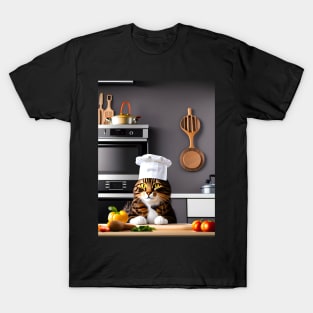 Chef Cat - Modern Digital Art T-Shirt